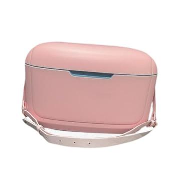 Imagem de Dynwave Caixa térmica portátil, refrigerador, caixa térmica, preservação de alimentos, lancheira compacta de 12 litros para, mini refrigerador para, Rosa