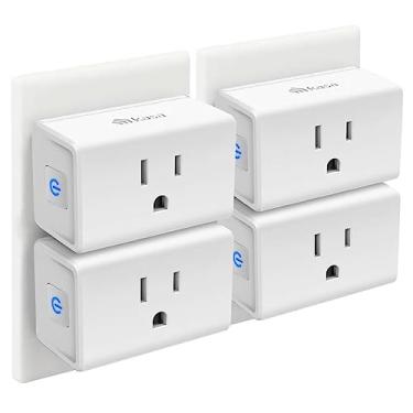Imagem de Kasa Smart Plug Mini 15A, tomada Wi-Fi para casa inteligente funciona com Alexa, Google Home e IFTTT, sem necessidade de hub, certificado UL, apenas WiFi 2,4G, pacote com 4 (EP10P4), branco