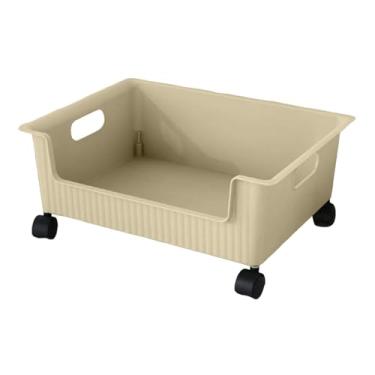 Imagem de AFXGUSD Organizador de Caixa de Armazenamento com Rodas Removíveis, Organizador de Mesa Móvel, Caixa de Arquivo para Armário de Roupas, Armário de Quarto, Verde claro