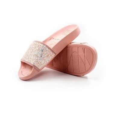 Imagem de Slide Com Glitter Molekinha Multi Branco / Rosa-Feminino