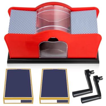 Imagem de Baralhador manual de cartas: embaralhador de cartas Uno, vem com dois baralhos de cartas de baralho. Adequado para jogar jogos como Uno, Hold'em, Blackjack, Rummy, Phase 10, Skip-Bo e mais