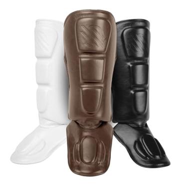 Imagem de Protetores de canela Sanabul Battle Forged Muay Thai Kickboxing, Marrom, X-Large