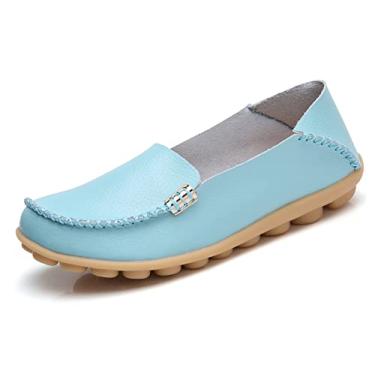 Imagem de Mocassim feminino VenusCelia confortável sem salto, Aqua, 10.5