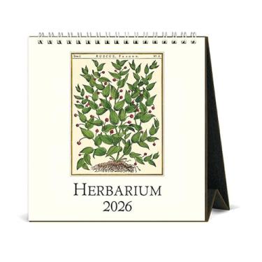 Imagem de Cavallini Calendário de mesa de cavalete herbário 2026, 15 x 16,5 cm, calendário de mesa permanente para 12 meses, ideal para amantes de plantas, pequeno e fofo