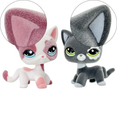 Imagem de Figura de animal flocada Toy Pet Shop, gato de cabelo curto, 5 cm, 2 peças