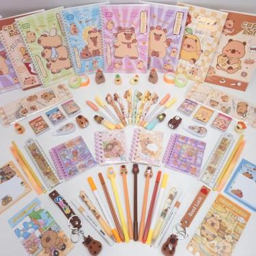 Imagem de Kit Papelaria Capivara 12 Itens Divertidos - Papelaria Fofa Criativa, Volta às Aulas, Presente