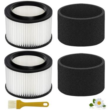 Imagem de Pacote com 2 filtros 17810 e substituição de filtro de espuma para Craftsman Shop Filtro de vácuo 9-17810 para aspiradores de uso geral de 3 a 4 galões