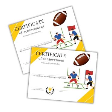 Imagem de Bandeira Certificado de Realização de Futebol Pacote com 50 unidades 21,6 x 28 cm Medalha de Participação Esportiva Juvenil Troféu Treinador Melhor Jogador Superlativos de Fim de Ano