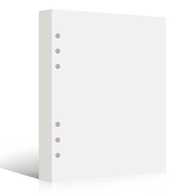 Imagem de KPOONI 80 folhas de papel de liberação em branco para 6 anéis, organizador de fichário de adesivos A5, refil de inserção reutilizável de dois lados para colecionar adesivos, álbum de armazenamento de