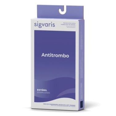 Imagem de Meia Panturrilha (3/4) Antitrombo Sigvaris 18-23 mmHg Branca,Tamanho M