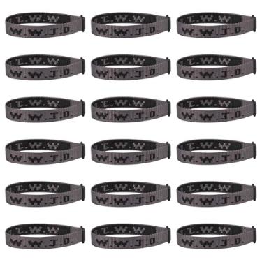 Imagem de Pmormyy 18 peças de pulseiras WWJD para mulheres e homens, pulseiras de presente em massa de Jesus Cristão, ajustável, What Would Jesus Do, Fibra de poliéster, Sem Pedra Preciosa
