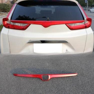 Imagem de Kit de carroceria de grade de corrida para para-choques de carro, tira decorativa traseira compatível com CRV 2017-2020 parte externa (tira decorativa traseira vermelha)