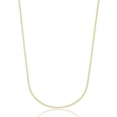 Imagem de Corrente Feminina Esteira Italiana 45cm 1,4mm Ouro 18k 750 Amarelo