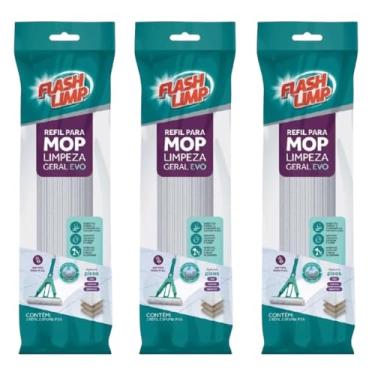 Imagem de Kit 3 Refil Mop Evo Espuma Pva Dobrável Rodo Limpeza Magico RMOP7673