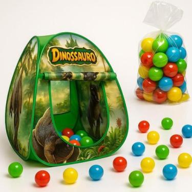 Imagem de Toca Barraca Infantil Floresta Dinossauro Dobravel Bolinhas Coloridas 