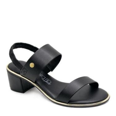 Imagem de Sandália Salto Médio Beira Rio 8379.221 Preta, 37, Preto