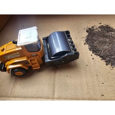 Imagem de Kit Máquinas Construção Miniatura Escavadeira Retroescavadeira Rolo Compressor Brinquedo Veículo Construção Infantil 1:70 Plástico Metal (Só Rolo Compressor)