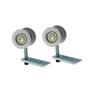 Imagem de Roldana Côncava Simples 02 Rodas 2R 28 mm para Portas de Madeira (20 K