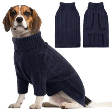 Imagem de Queenmore Suéter de cachorro GG, suéter de Natal para cães extragrandes meninas meninos, roupas quentes e macias para cachorrinhos, roupas de inverno para animais de estimação de malha de gola rolê