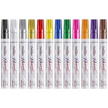 Imagem de Overseas Canetas marcadoras de tinta, marcadores de pintura em quase tudo, secagem rápida e permanente, conjunto de canetas marcadoras de tinta à base de óleo para pedras, madeira, tecido, plástico,