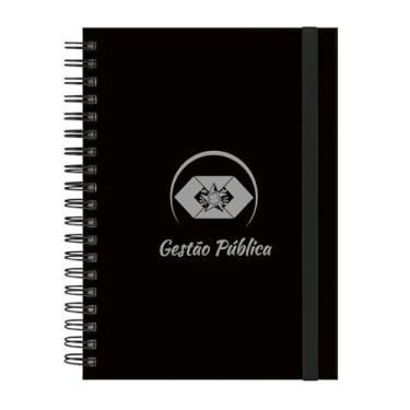 Imagem de Caderno Colegial Plus 12 Matérias Profissões Gestão Pública (Preto e Prata)