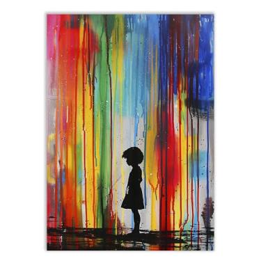 Imagem de Placa Decorativa Grafite Garota Arte De Rua Banksy Decoração Poster Quarto Sala