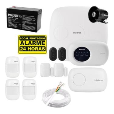 Imagem de Kit Alarme Monitorado AMT 1016 NET com 6 Sensores Sem Fio, Teclado e A