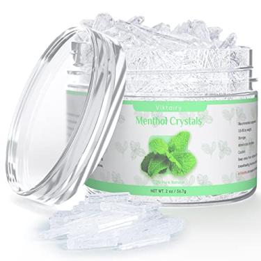 Imagem de Viktairy Cristais de mentol 59 g, cristais de menta 100% orgânicos puros | Ótimo para fazer vaporizadores de banho, cremes e sabonetes