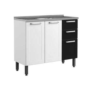 Imagem de Balcão Cozinha Com Pia Inox Aço Para Cozinha Compacta 105 Cm -Bertolini