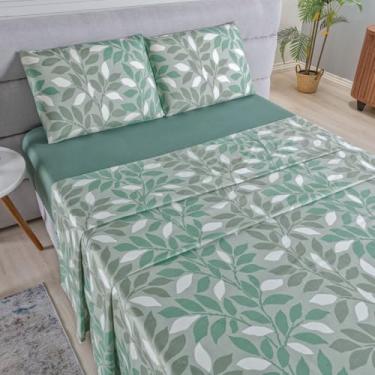 Imagem de Jogo LençOl Casal,LençOl Casal Com Elastico Conjunto De Roupa De Cama,400 Fios 4 PçS Macio E Toque Suave (Flash)