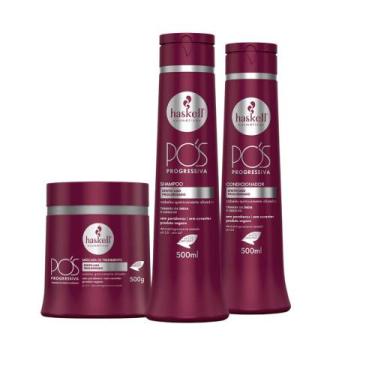 Imagem de Kit Shampoo Condicionador e Máscara Alinhador Pós Progressiva Haskell 