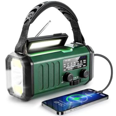 Imagem de Rádio meteorológico de emergência, lanterna movida a energia solar, bússola, manivela, várias fontes de alimentação, lanterna de emergência SOS