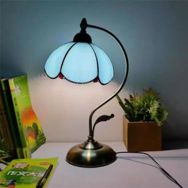 Imagem de Lâmpada De Mesa De Vidro Estilo Tiffany, De Vidro Colorido De Girassol, De Estilo Europeu Vintage, Adequada Para Iluminação Decorativa Em Quartos, estudo E Salas De Estar (Estilo 29)