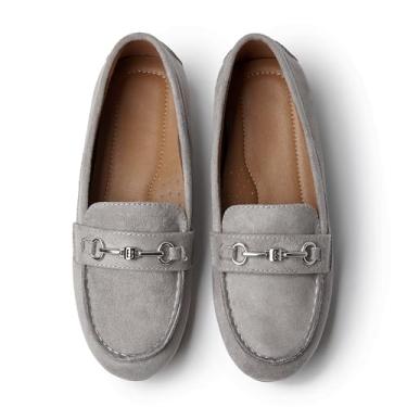 Imagem de BGSTGUDS Sapatos Femininos Mocassins Largos, Elegantes E Confortáveis, Calçados De Trabalho, Cinza, Tamanho 7