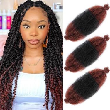 Imagem de Extensões de cabelo Hbegant Springy Afro Twist 16 cm, 3 pacotes