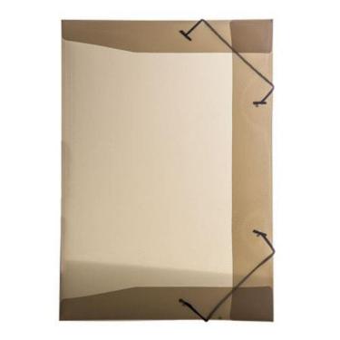 Imagem de Pasta Com Aba Elástico 1/2 Ofício Line Transparêntete Fumê