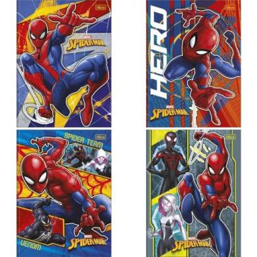 Imagem de Caderno Brochurão Capa Dura SPIDER-MAN 80 Folhas Pacote com 5 - Tilibr