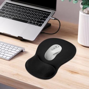Imagem de Mouse pad ergonômico de 1/4 peças com suporte de pulso, mousepad com apoio de pulso em gel côncavo, base antiderrapante, acessórios de mesa de escritório, alivia a dor no pulso, síndrome do túnel do