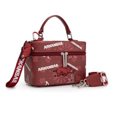 Imagem de Montana West X NCAA Bolsa tiracolo feminina designer bolsas esportivas alça superior, bolsa de mão com alça ajustável, Afu-Borgonha, Esportes