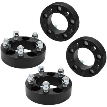 Imagem de Haruma Espaçadores de roda 5 x 4,5 3,8 cm para Wrangler Liberty Cherokee, espaçador de roda de 63,4 mm, furo do cubo de 5 terminais, adaptadores de roda para Ford Edge Explorer Ranger, conjunto de 4