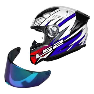 Imagem de Kit Capacete Moto Ls2 FF810 Vigo Flight Azul + Viseira Camaleao (60)