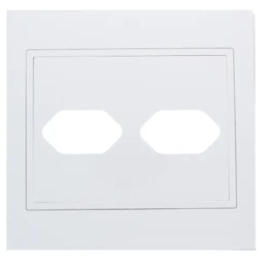 Imagem de Placa 2 Tomadas 4x4 com Suporte - RVB-1300/58 - RAVENNA