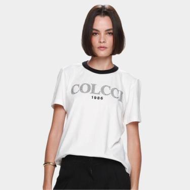 Imagem de Camiseta Colcci 1986 Casual Feminina, Off white, EP