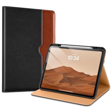 Imagem de VIKESI Capa para iPad Pro de 13 polegadas (M4) 2024, capa de couro com suporte para Apple Pencil, despertar/hibernar automaticamente, vários ângulos de visualização, alça de mão e bolso embutidos