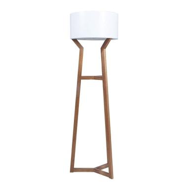 Imagem de Luminária de Piso Texas com Madeira Maciça e Mdf Natural/Branco