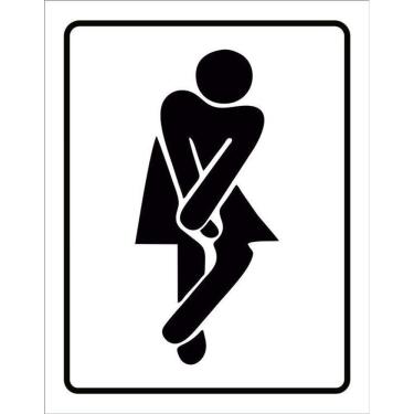 Imagem de Kit 3 Placas De Banheiro Feminino Apertado