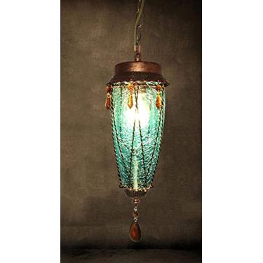 Imagem de Lustre de vidro colorido Lustre Café Corredor Corredor Bar Mesa Lâmpada Sala de Jantar Luzes LED, Decoração Moderna