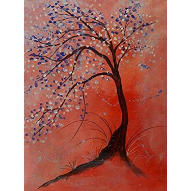 Imagem de Buyartforless Tela "Árvore de cerejeira azul" Pintura natureza galeria decoração de parede por Ed Capeau (45,7 x 60,9 cm)