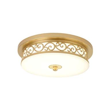 Imagem de Luminária de teto rústica LED regulável para sala de estar, corredor, casa de campo, quarto, luminária de teto vintage, design retrô redondo, lustre de vidro para banheiro, sala de jantar, c