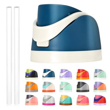 Imagem de Tampa de substituição para Owala Freesip, compatível com Owala Cup 473 ml, 680 g, 946 ml, 1,134 g, acessório de substituição e canudos, à prova de vazamento, livre de BPA (pavão B)